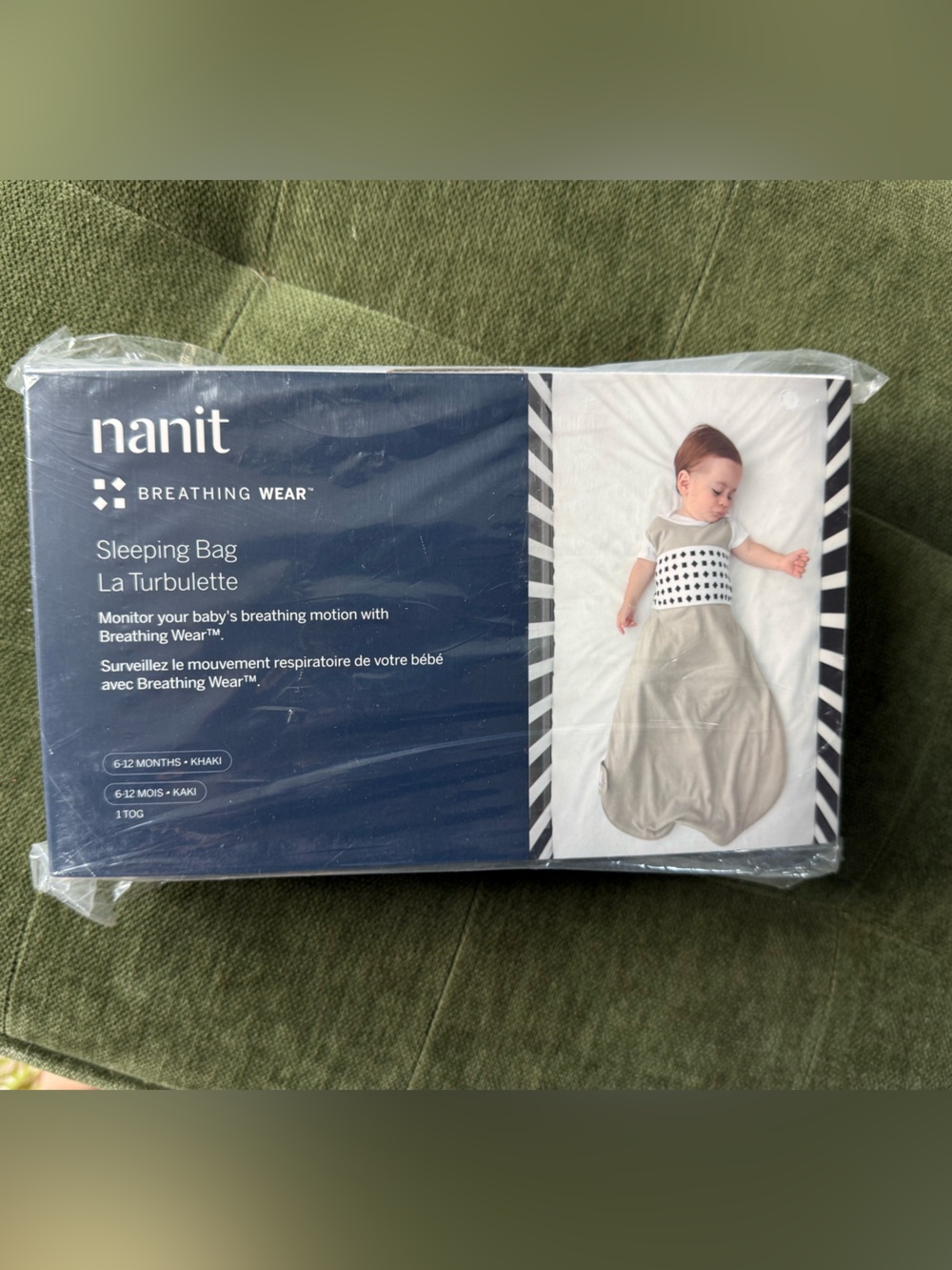 NWT Nanit Breathing Wear Sleeping Bag Khaki, 6-12M 16-22 lbs